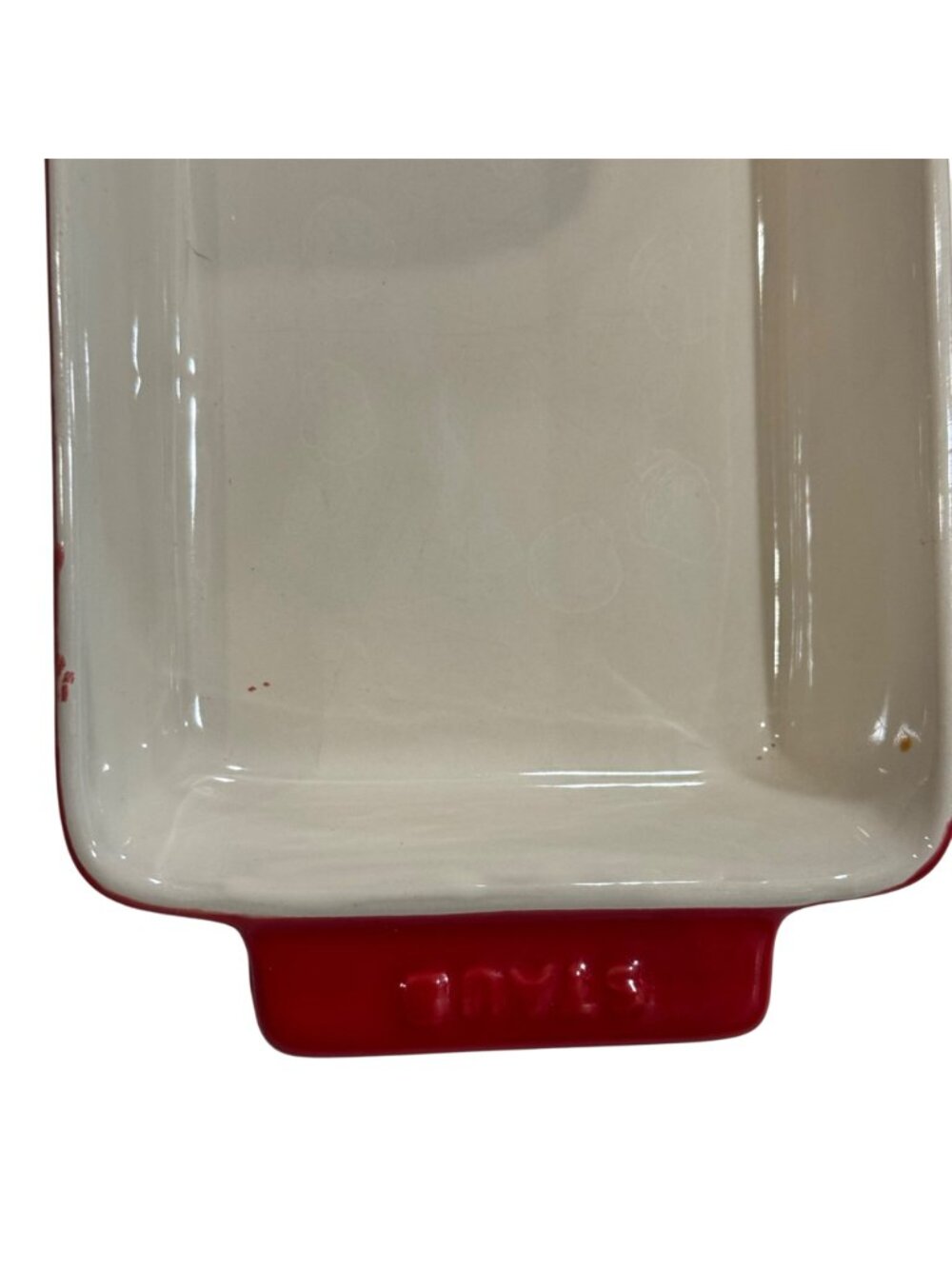 2 Staub Ceramic Rectangular Individual Baking Dishes Set Cherry Red Cream 6.5 in - Picture 8 of 14